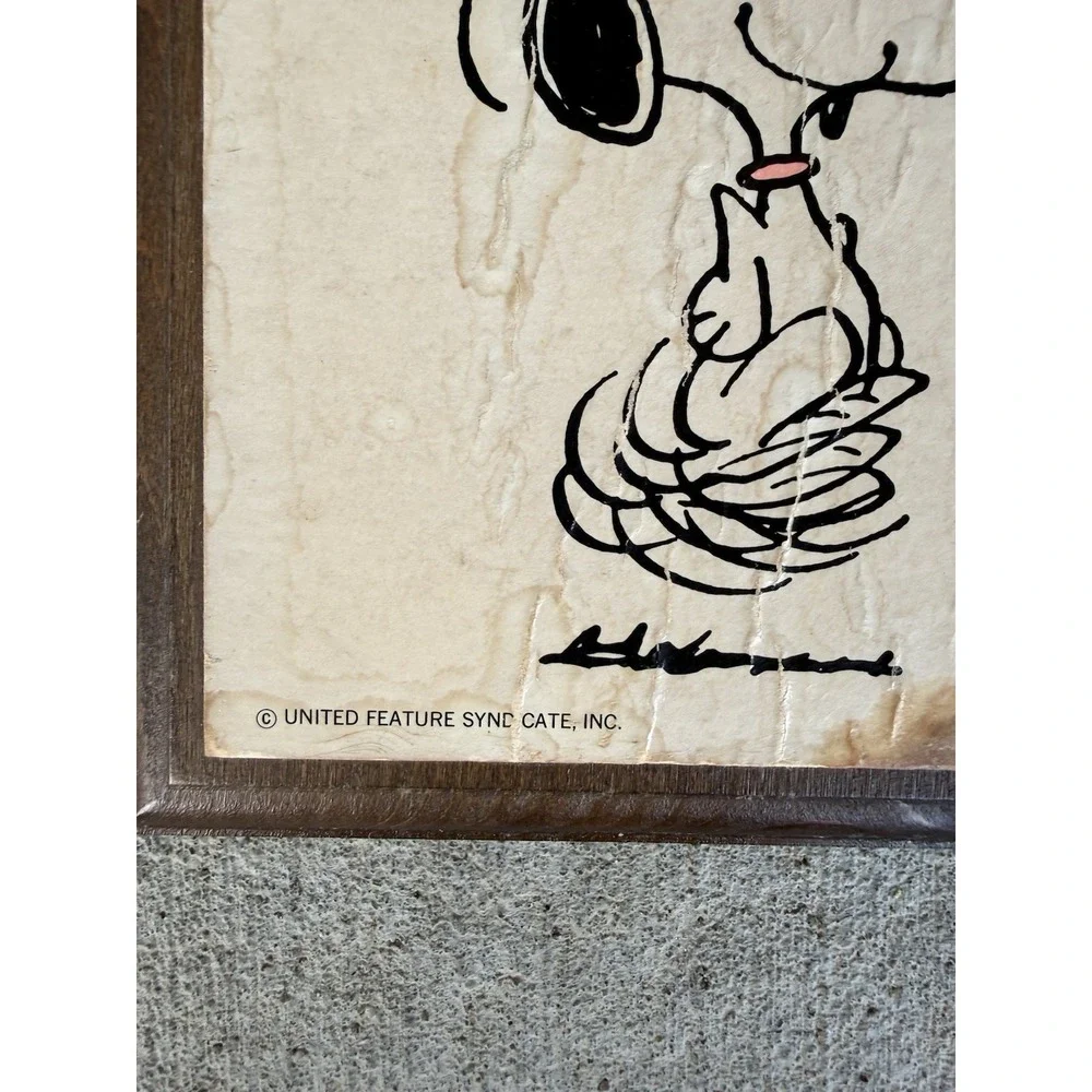 Vintage Peanuts Snoopy Woodstock Wall Plaque Art Vintage 1960s Wood Schulz